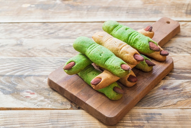 Cookies fingers and pumpkin hummus