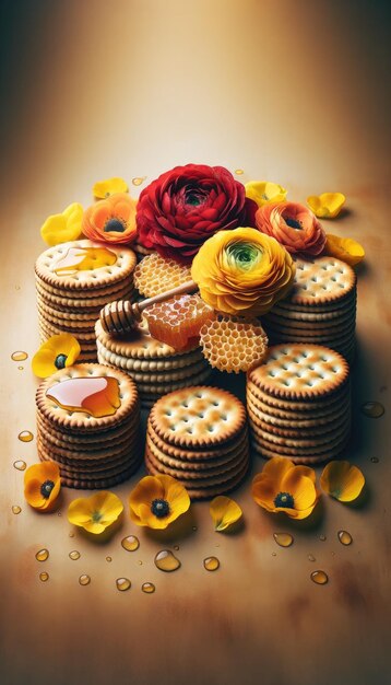 Cookies and Honey with Blooms Culinary Artistry