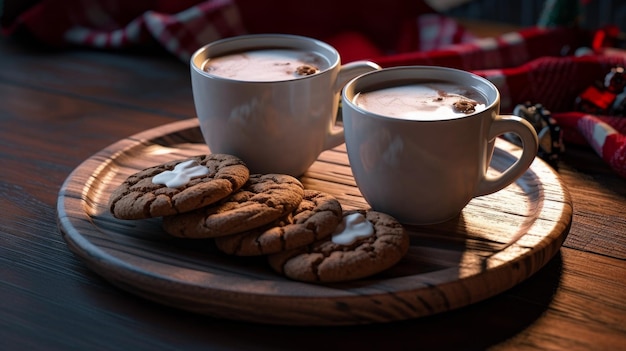 Cookies and hot cocoa during the Christmas season AI generated