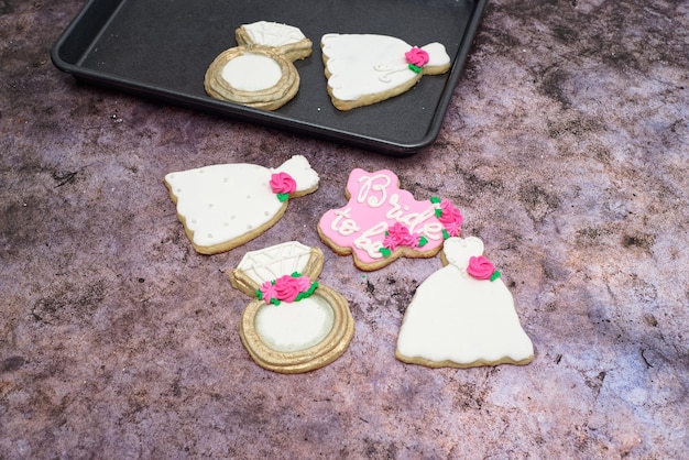 Cookies ingericht voor huwelijksfeest.