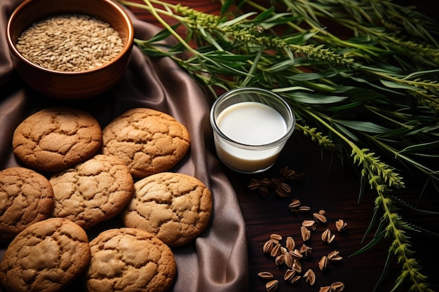 Cookies on kitchen table in indoor studio professional advertising food photography