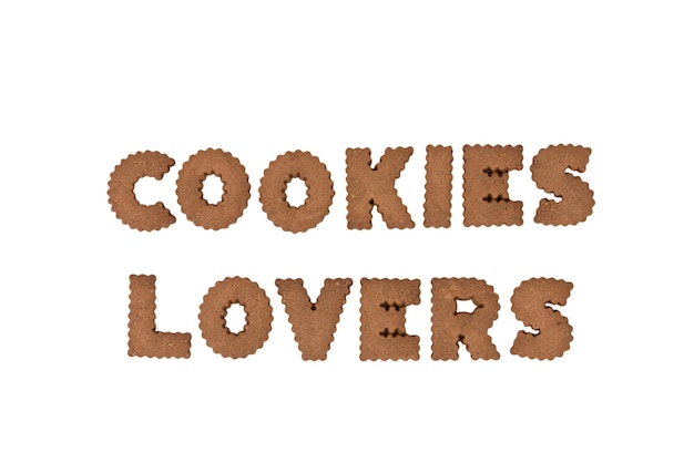 cookies lovers text, word, sign makes from cookies