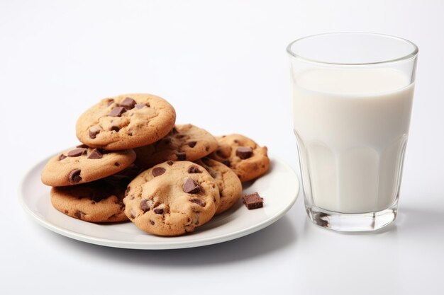 Cookies and milk on a white surface