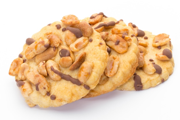 Cookies nuts on the  isolated on white background.