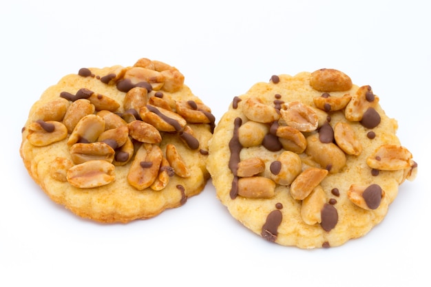 Cookies nuts on the  isolated on white background.