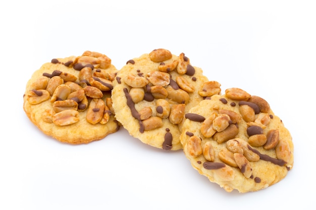 Cookies nuts on the  isolated on white background.