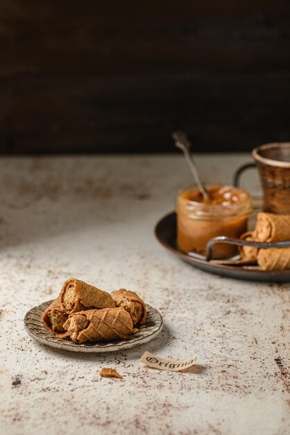 cookies nuts with boiled condensed milk