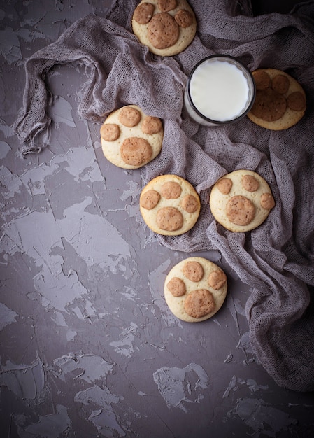 Cookies in the shape of cats paw. selective focus