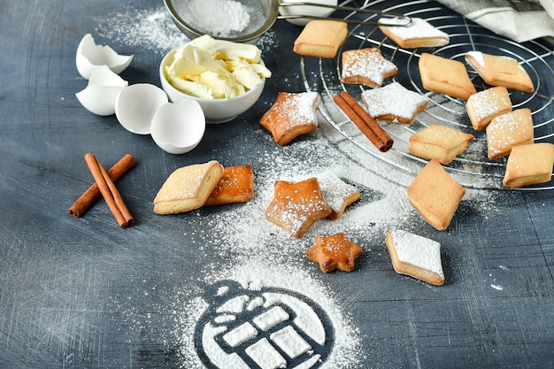 cookies in the shape of stars and diamonds 