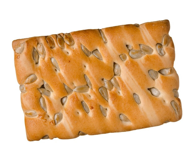 Печенье один крекер с зернами для здорового питания и диеты, изолированные на белом фоне