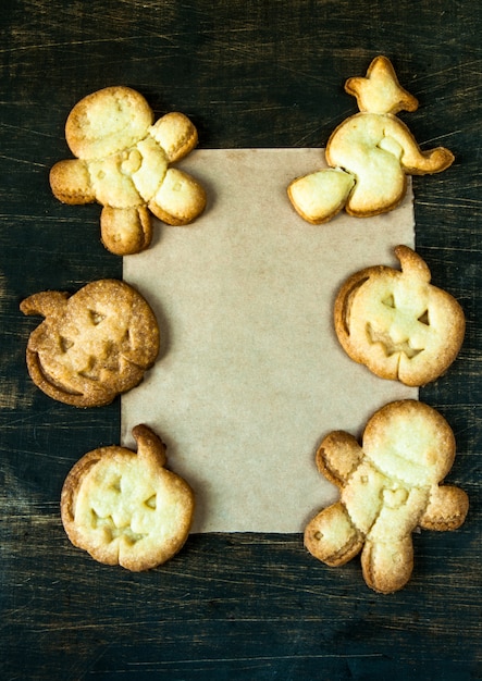 Cookies voor Halloween en Thanksgiving. Grappig eten voor kinderen, een snack voor een feestje.