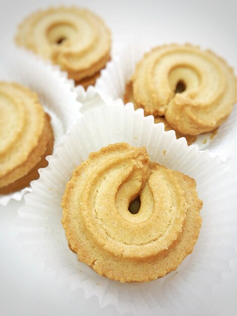 Cookies on white background