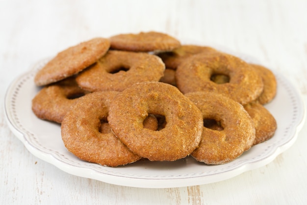 Cookies on white plate