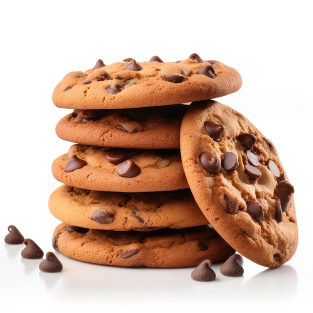 Cookies with chocolate chips isolated