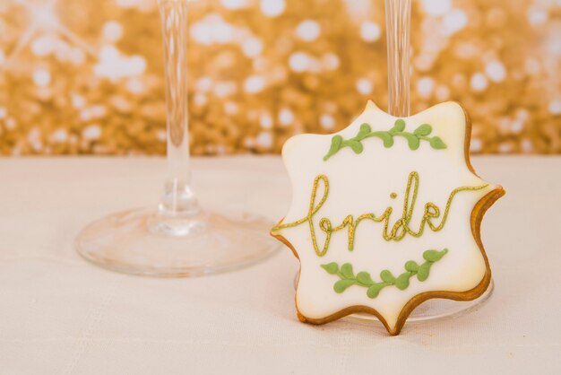 Cookies with heart shape for weddings or valentines day