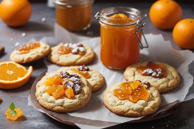 Cookies with orange confiture