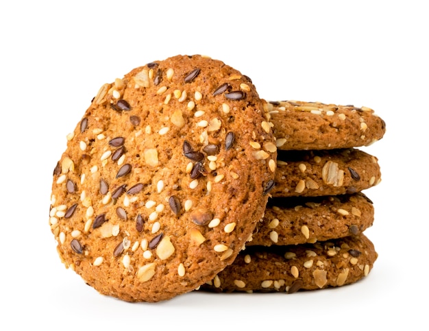 Cookies with seeds close up isolated