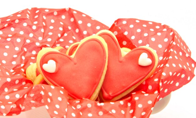 Cookies with the shape of hearts