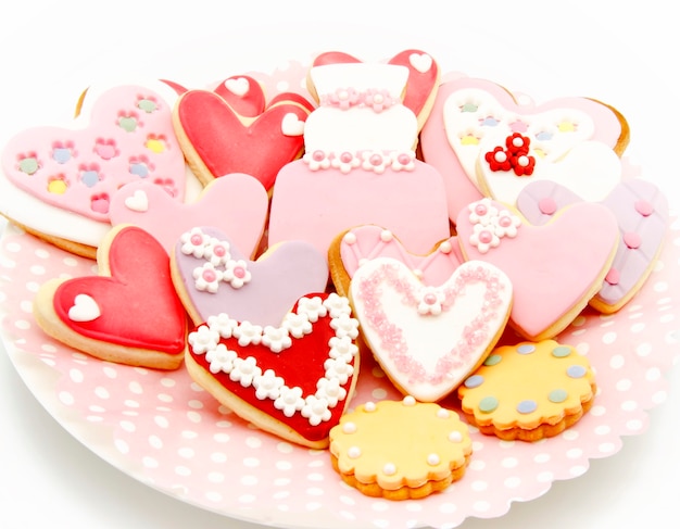 Cookies with the shape of hearts