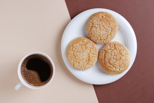 Cookies with sugar and coffee