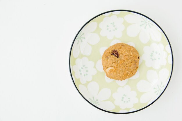 Cookies with whole grain in vintage plate