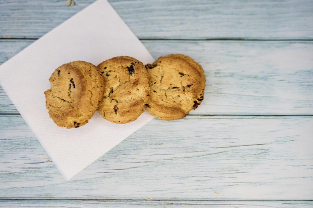 Cookies on wooden table