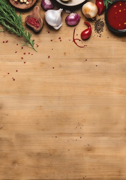 Photo cooking background home cooking concept ripe tomatoes spoon herbs and spices on wooden backgroun
