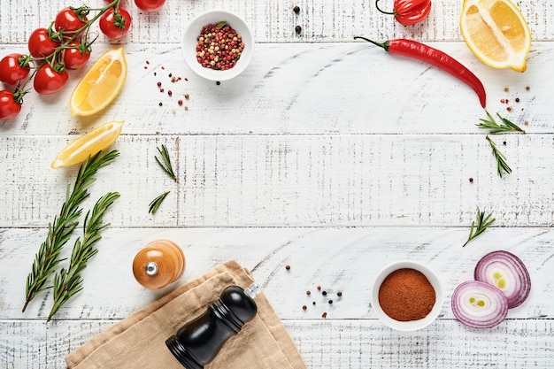 Photo cooking background with spices