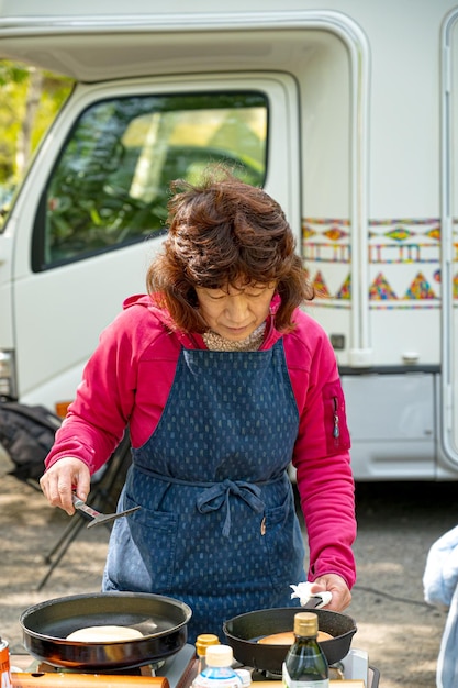 Cooking at the camp