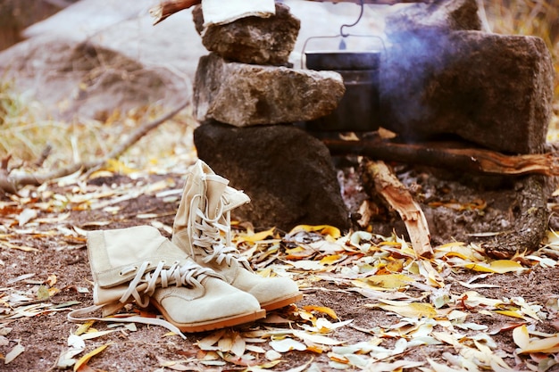 Cooking dish in the nature