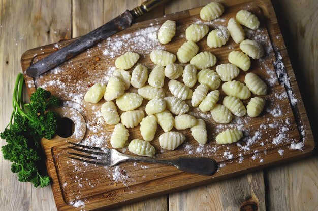 Cooking gnocchi. Italian Cuisine.