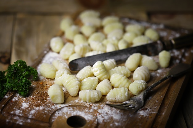 Cooking gnocchi. Italian Cuisine.