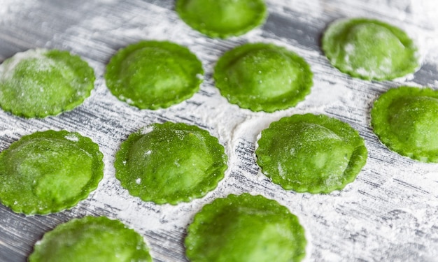 cooking green ravioli