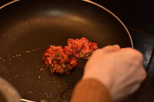 Cooking hands holding food closeup photography