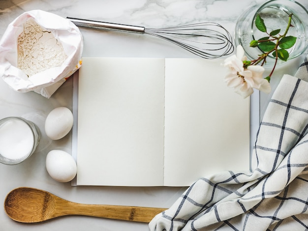 Cooking for homemade cakes. Close-up, view from above