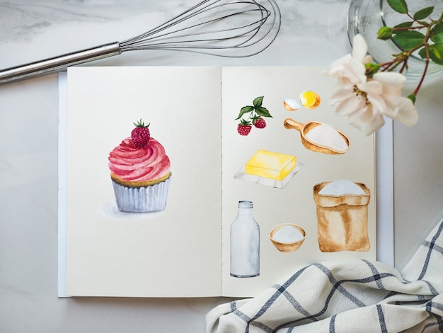 Cooking for homemade cakes. Close-up, view from above