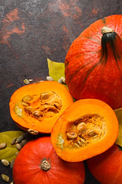 Cooking ingredients for fall season pumpkin seeds pumpkin