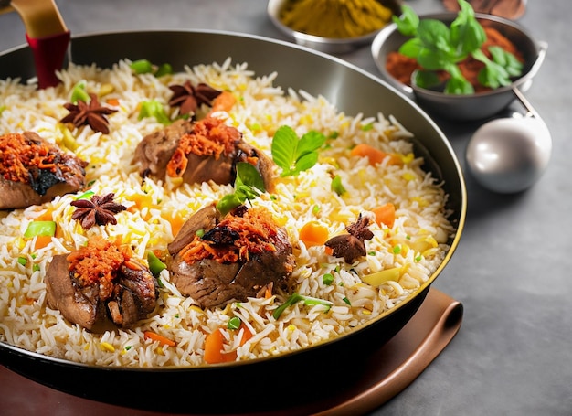 Cooking meat and rice biryani An easy and delicious recipe