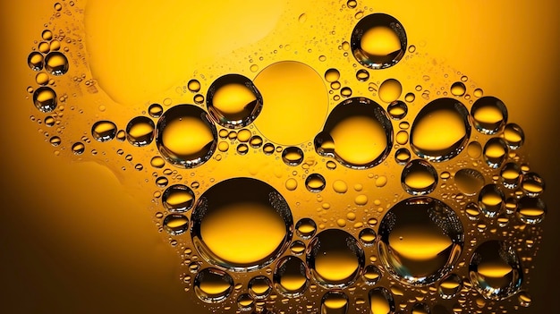 Фон пузырей растительного масла Концепция насыщенных жиров