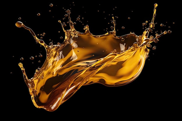 Premium AI Image | Cooking Oil Splash On Black Background