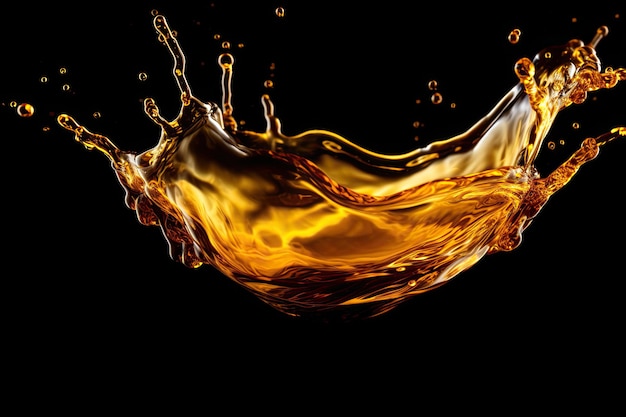 Premium AI Image | Cooking Oil Splash On Black Background