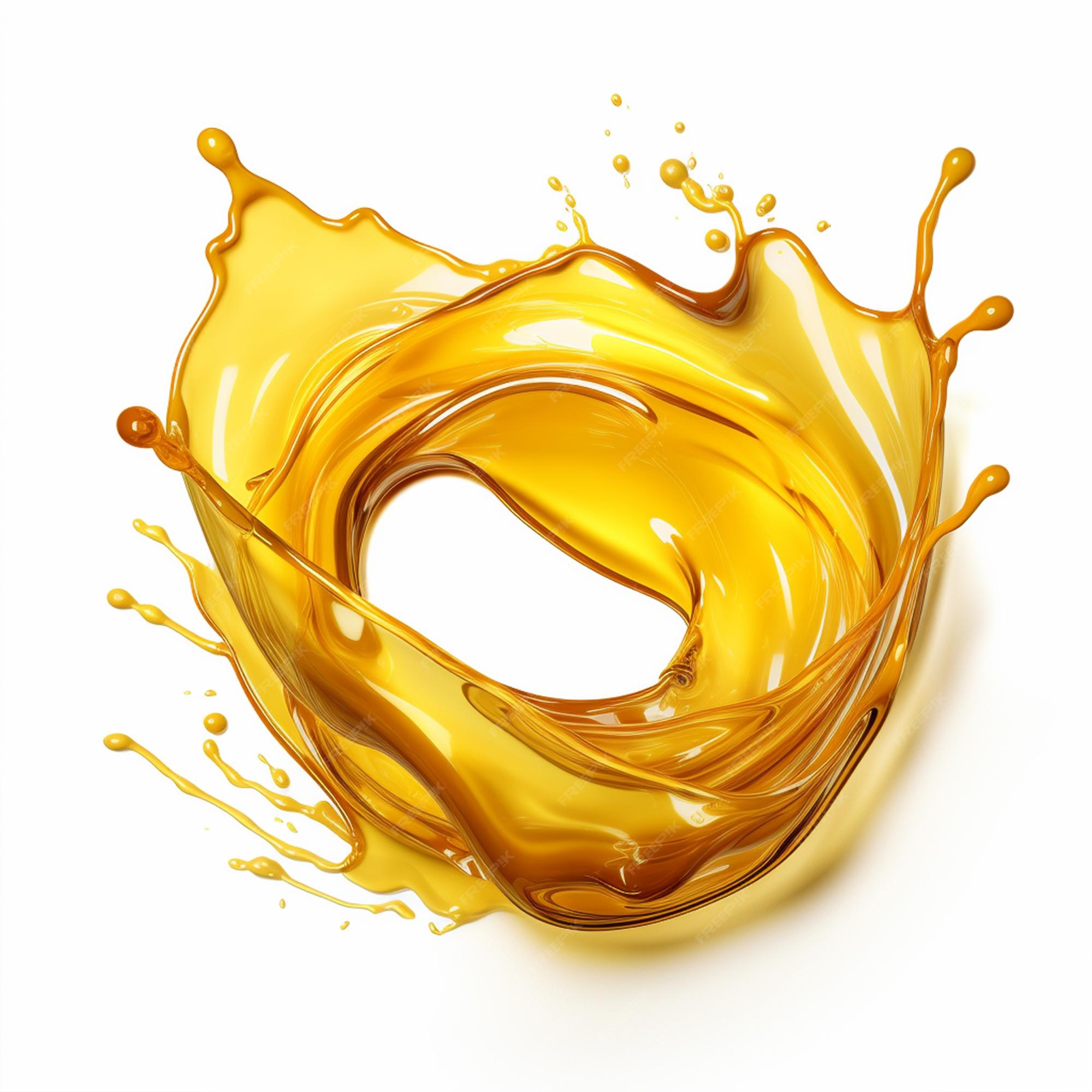 Premium AI Image Cooking oil splash on white background
