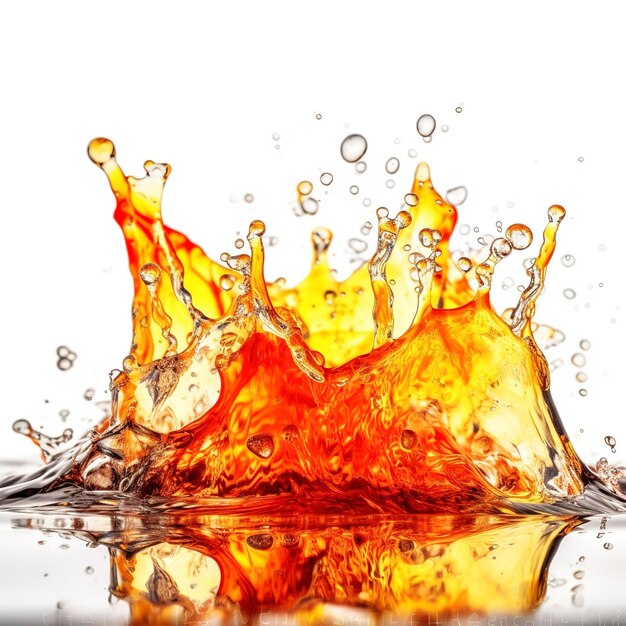 Cooking oil splashing with oil drop isolated on white background generate ai