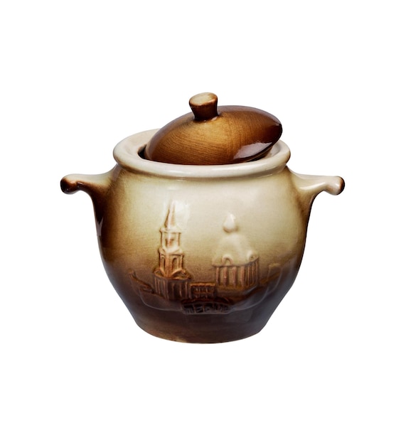 Photo cooking pot on white