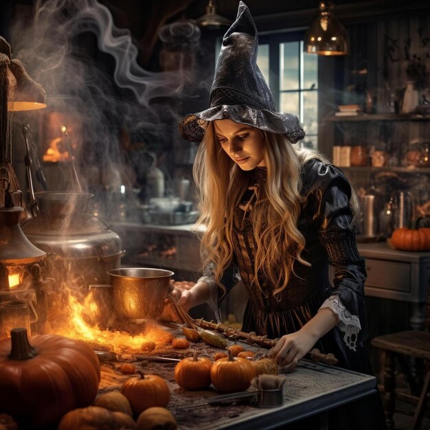 Photo cooking on witch s kitchen halloween