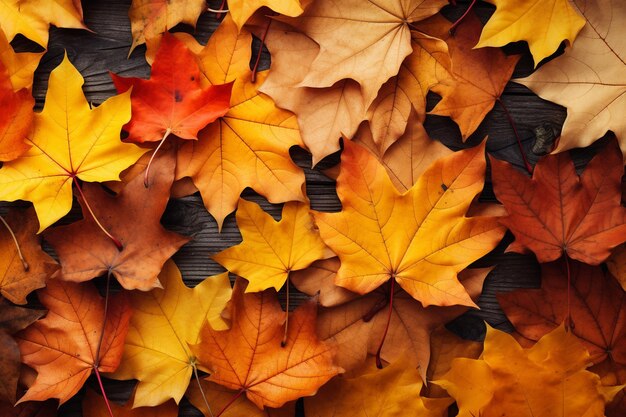 Cool background of yellow fallen autumn leaves