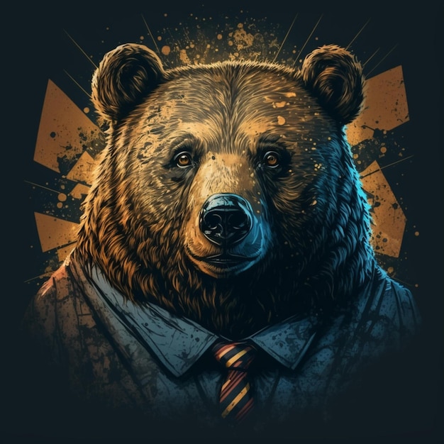 Cool bear illustration design