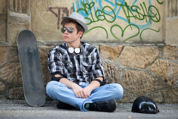 Cool boy with sunglasses