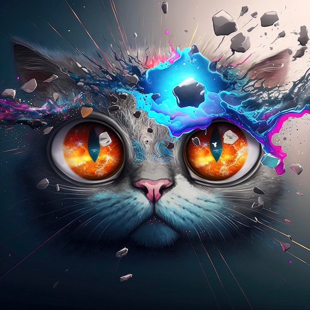 Cool Cat Цифровая художественная роспись.