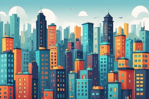 Cool City Flat Background Color